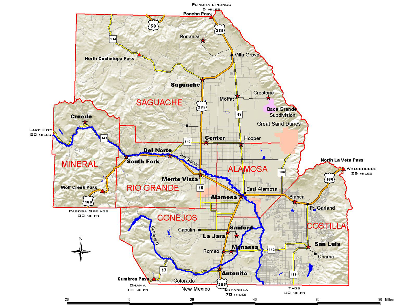 Map A 1 San Luis Valley Regionsm Slvdrg San Luis Valley
